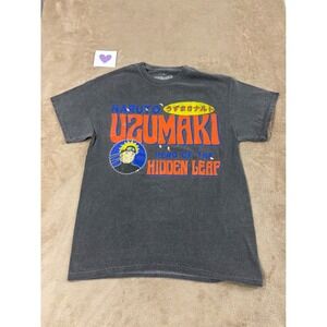 Ripple Junction Naruto Shippuden Uzumaki Shirt Mens M Gray Two Sided Graphic EUC
